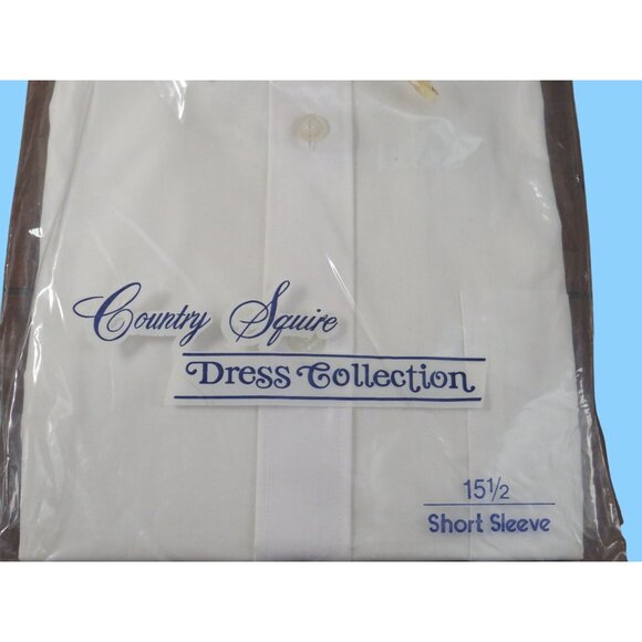 Country Squire Dress Collection White Short Sleeve Button-Up Shirt 15 1/2 - Picture 2 of 5